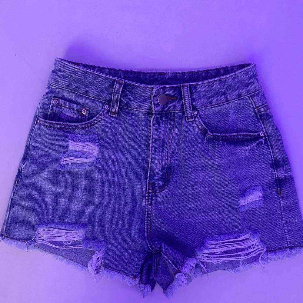 Blue ripped SHEIN jean shorts
